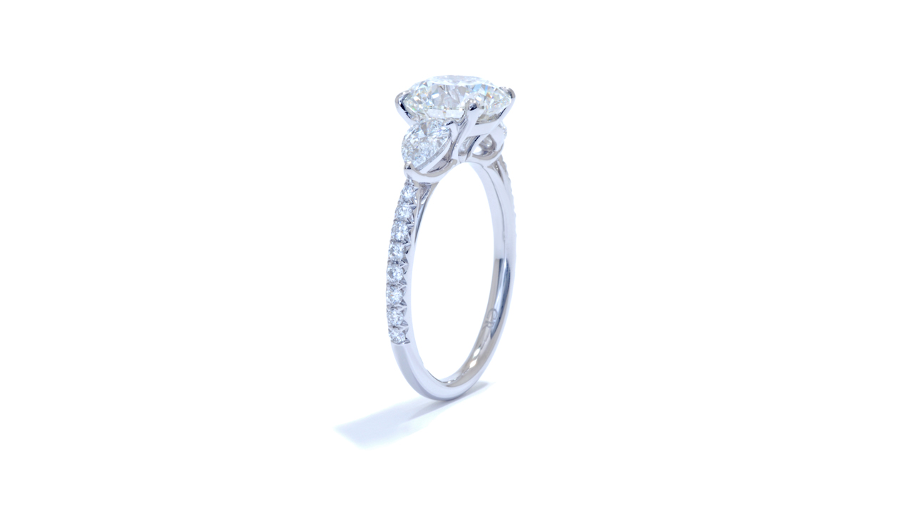 jb5767_lgd1402 - Round and Pear side stones Diamond Ring at Ascot Diamonds