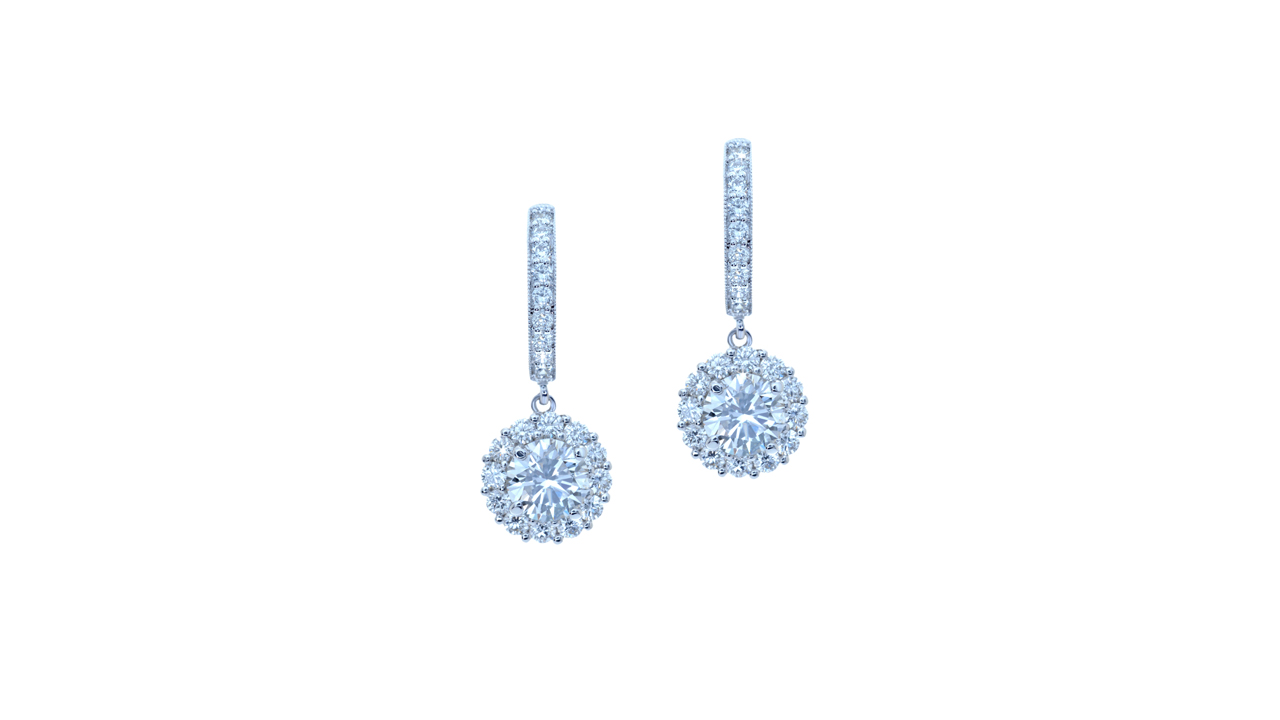 jb6102 - Diamond Drop Hoop Earrings at Ascot Diamonds
