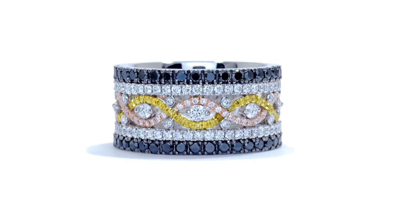 jb6692 - Ladies Tri Color Ring | Wide Style at Ascot Diamonds