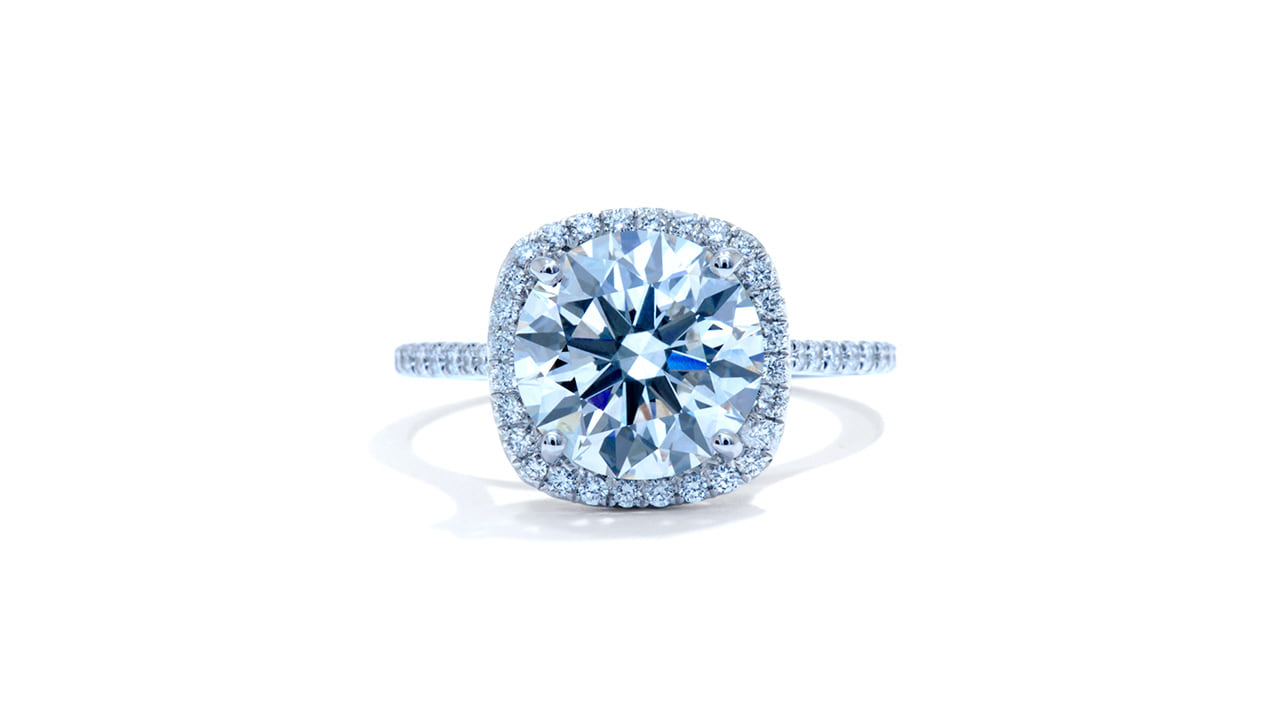 jb6904_lgdp2449 - 3.3ct Round Cut Halo Style Engagement Ring  at Ascot Diamonds