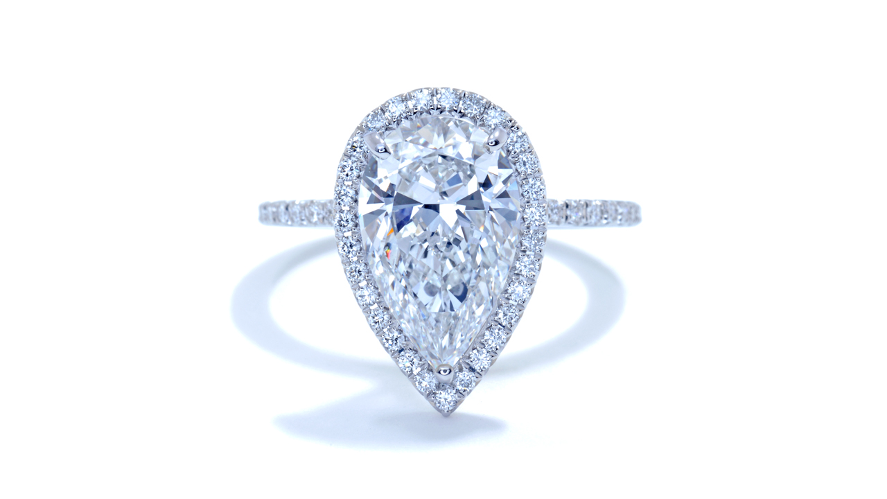 jb7243_lgd2421 - Pear Shape Halo Engagement Ring at Ascot Diamonds