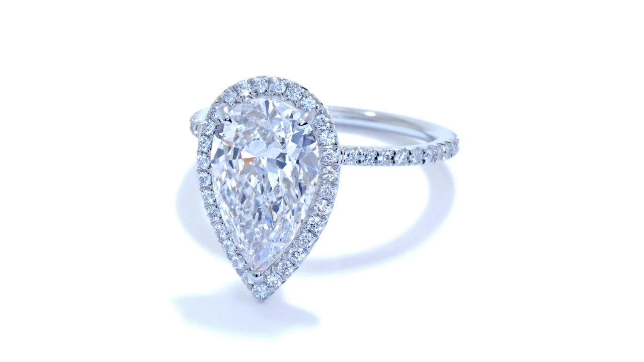 jb7243_lgd2421 - Pear Shape Halo Engagement Ring at Ascot Diamonds
