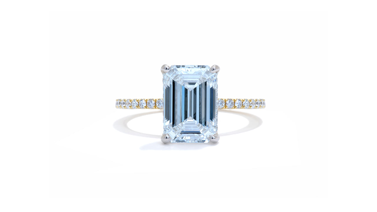 jb7422_lgdp1684 - 3ct Emerald Cut Hidden Halo Engagement Ring at Ascot Diamonds
