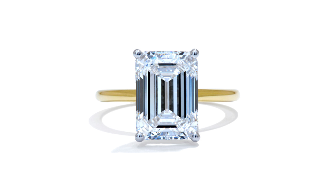 jb7683_lgdp1691 - 5ct Emerald Cut Hidden Halo Engagement Ring at Ascot Diamonds