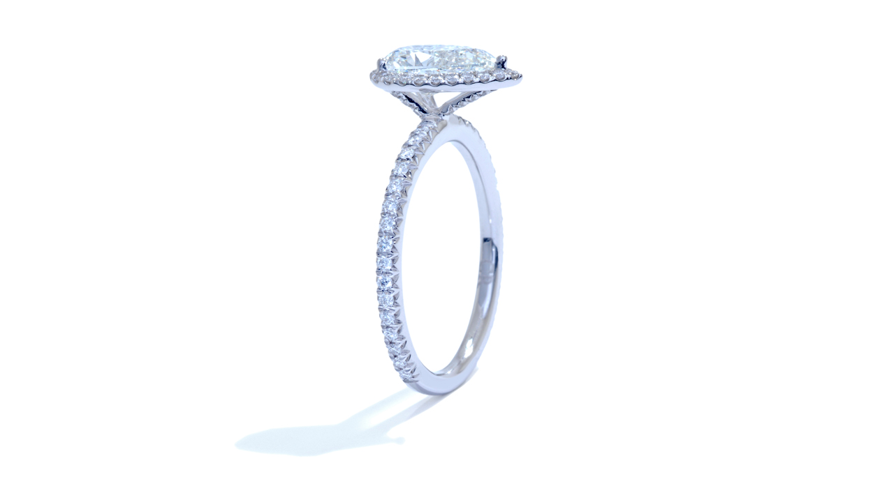 jb8137_lgd2293 - 1.7 ct. Pear Shape Halo Diamond Ring at Ascot Diamonds