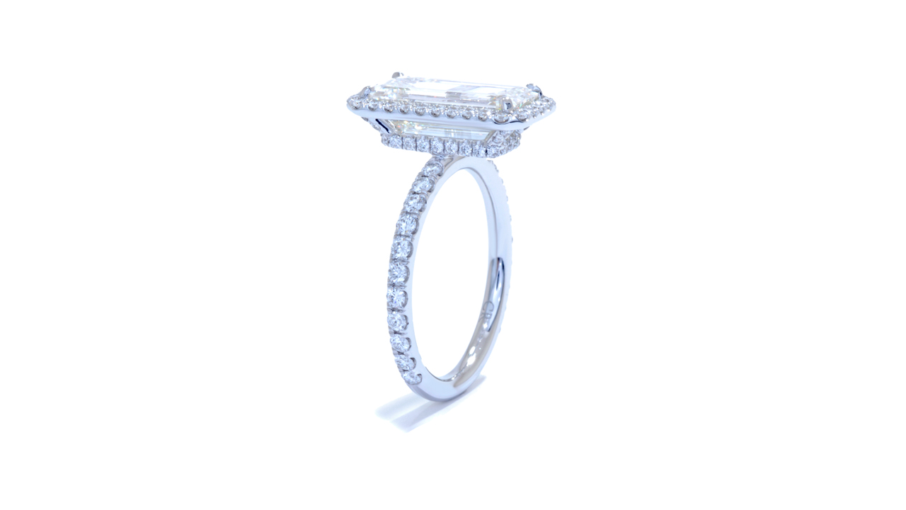 jb8590_lgd2497 - 2.9 carat Emerald Cut Halo Ring at Ascot Diamonds