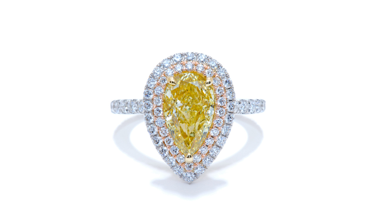 jc1088_d7364 - Fancy Yellow Pear Shape Custom Ring at Ascot Diamonds