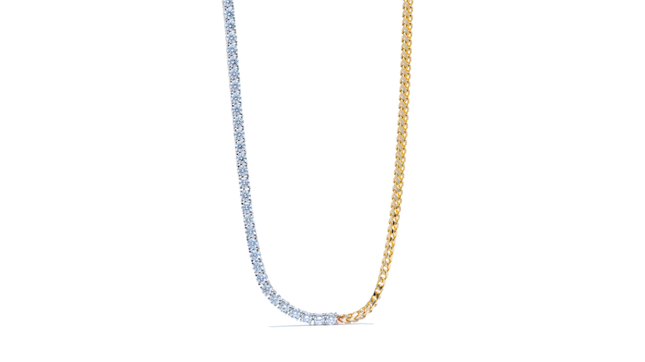 jc1850 - Hybrid Diamond and Gold Tennis Necklace at Ascot Diamonds
