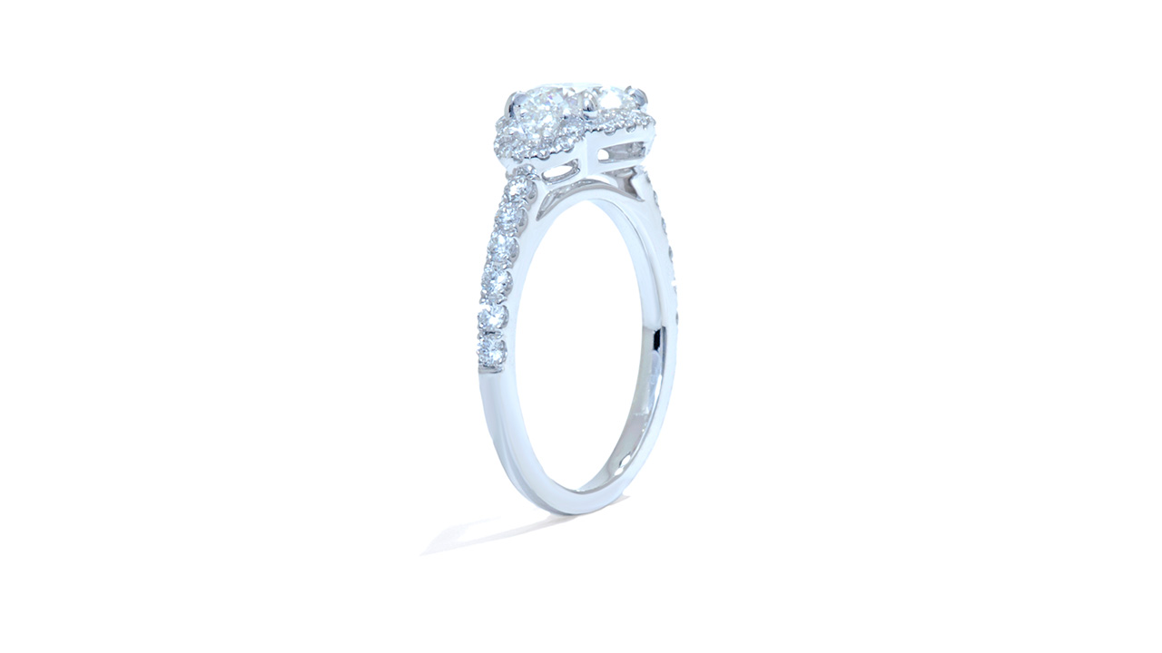 jc2306_lgdp2093 - Three Stone Halo Engagement Ring at Ascot Diamonds