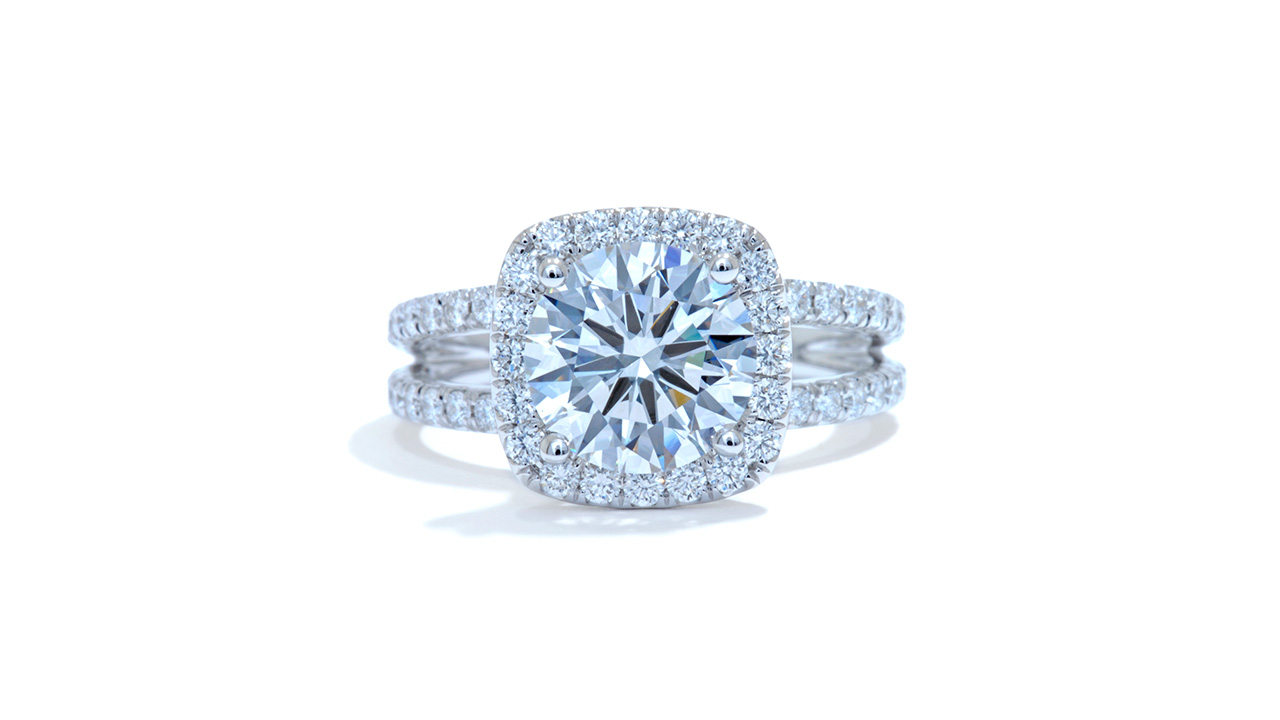 jc2342_lgdp2021 - 2.3ct | Cushion Shaped Halo Engagement Ring at Ascot Diamonds