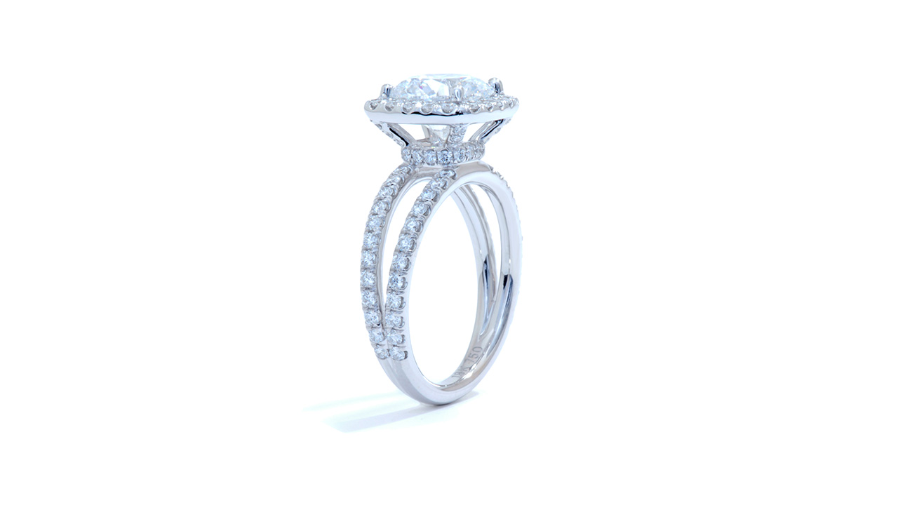 jc2342_lgdp2021 - 2.3ct | Cushion Shaped Halo Engagement Ring at Ascot Diamonds