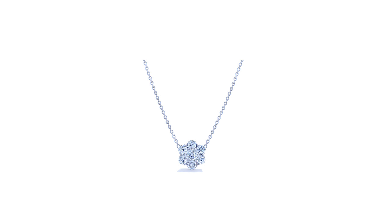 jc3371 - 18KW Single Station Flower Necklace at Ascot Diamonds