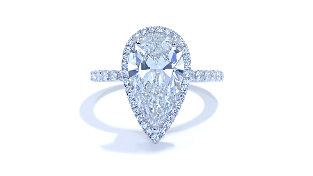 jc3379_lgdp3735 - 2.55 carat Pear Shaped Halo Diamond Ring at Ascot Diamonds
