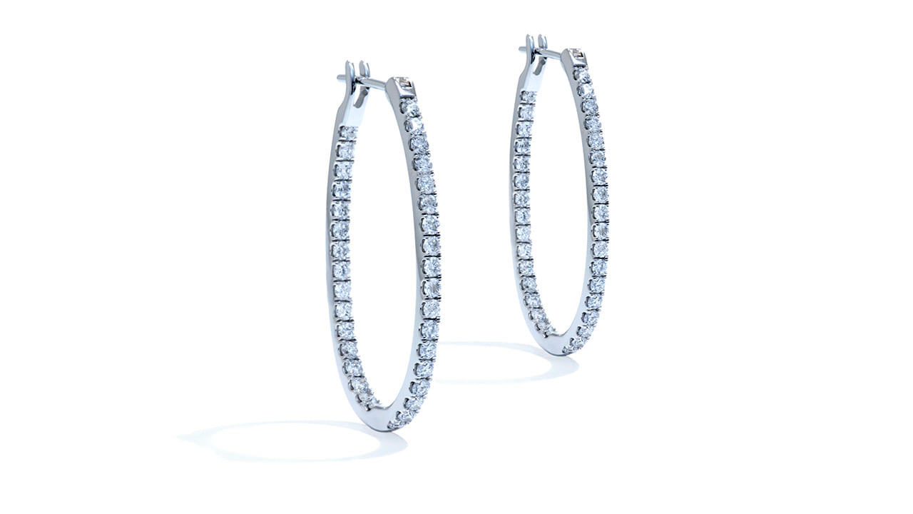 jc4957 - Long Hoop Diamond Earrings at Ascot Diamonds