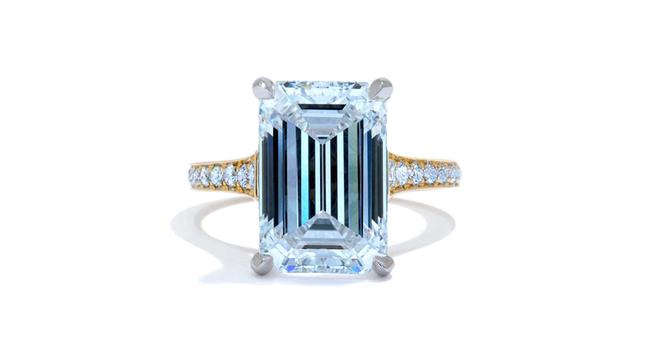 jc5454_lgdp1693 - 6.5ct Emerald Cut Cathedral Engagement Ring at Ascot Diamonds
