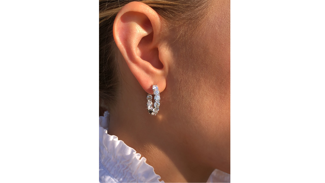 jc6580 - 6 ct. Fine Lab Grown Diamond Hoop Earrings at Ascot Diamonds