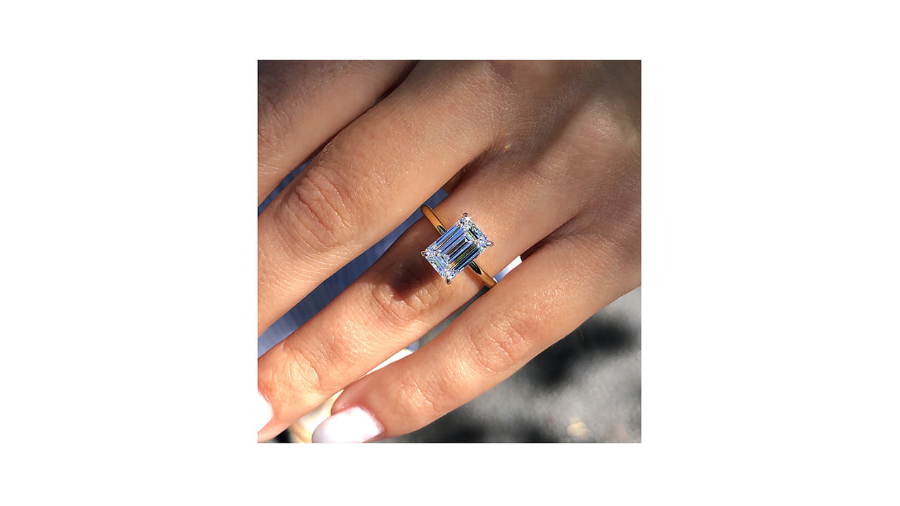 jc7247_lgdp3990 - Hidden Halo Emerald Cut Engagement Ring at Ascot Diamonds