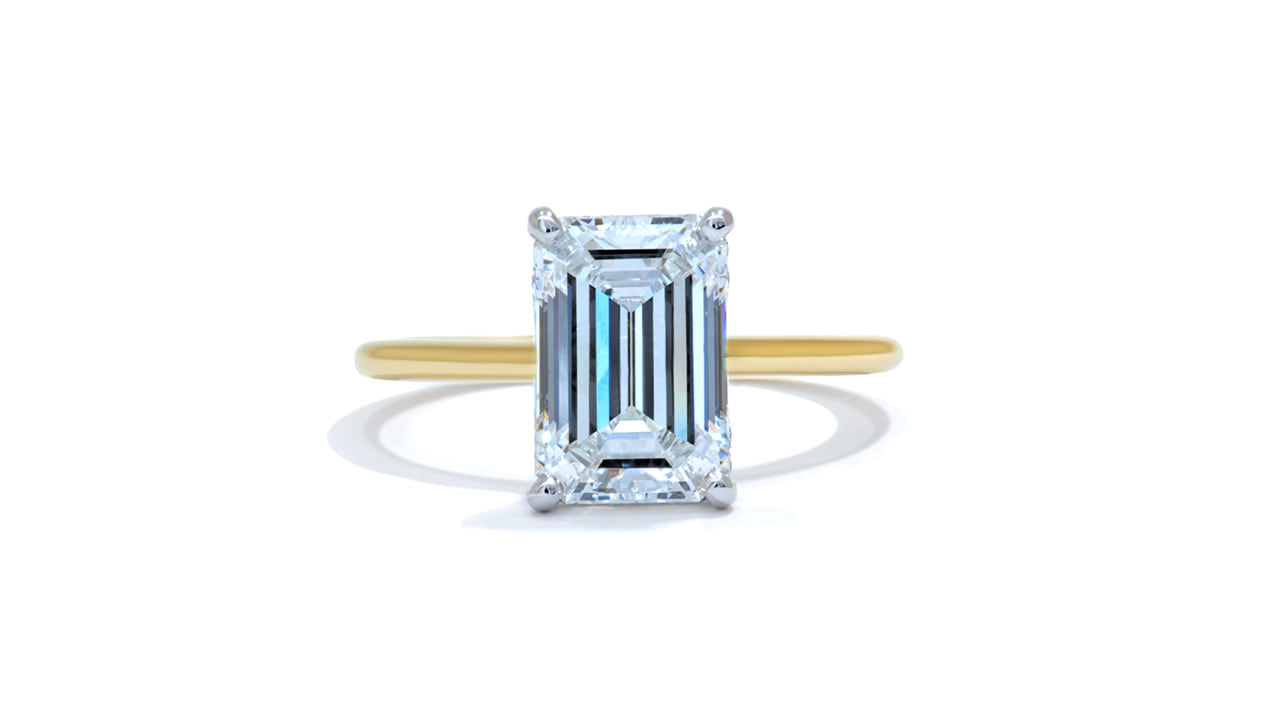 jc7247_lgdp3990 - Hidden Halo Emerald Cut Engagement Ring at Ascot Diamonds