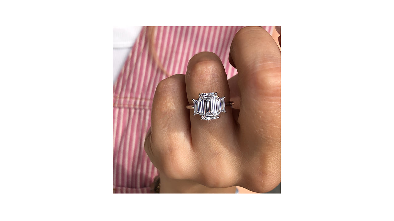 jc7480_lgdp4132 - 2.9ct Emerald Cut Tri Stone Engagement Ring at Ascot Diamonds