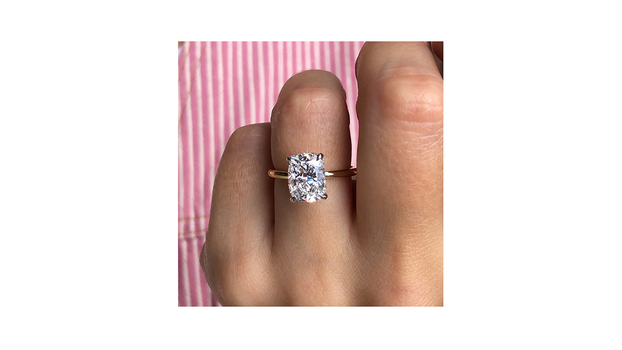 jc7689_lgdp1642 - Elongated Cushion Cut Engagement Ring 2.7ct at Ascot Diamonds
