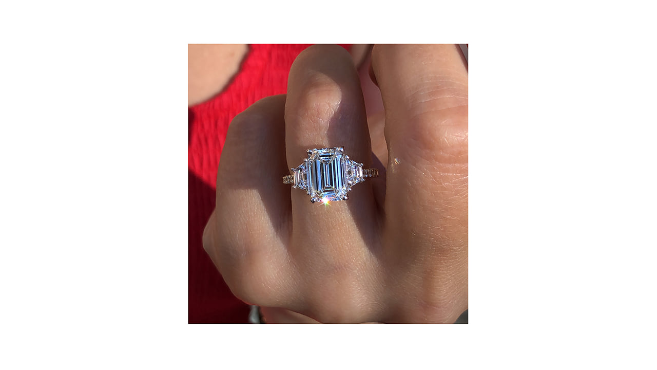 jc7797_lgdp4156 - 2.8ct Emerald Cut Tri Stone Engagement Ring at Ascot Diamonds