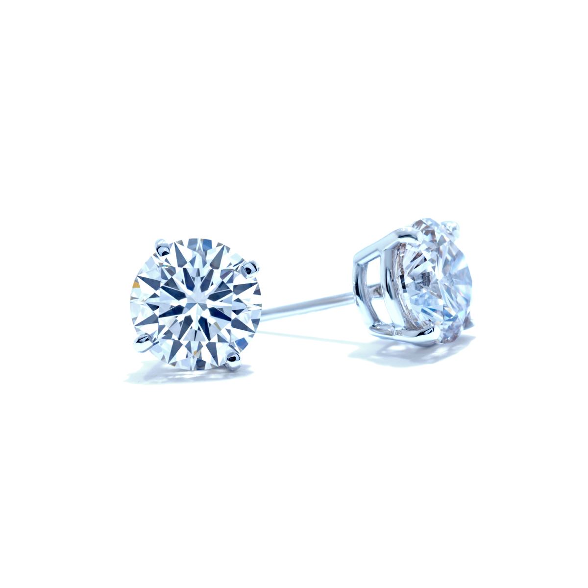 6 ctw Round Colorless Lab Grown Diamond Six Prong Stud Earrings -  Grownbrilliance